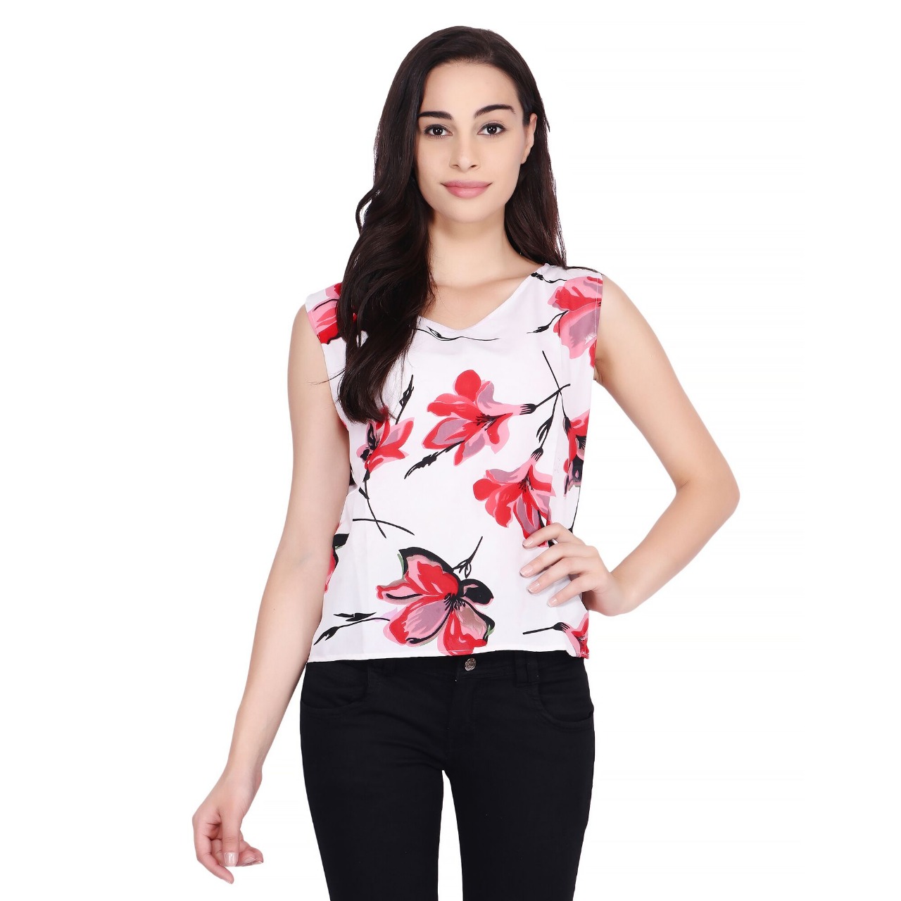 Adorable Crepe Printed Women's Top - StyloSale