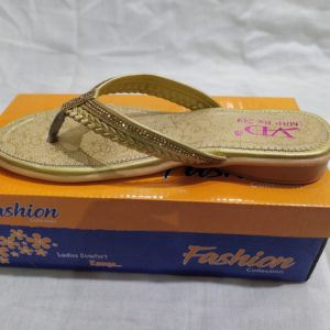 Women Ladies Golden Flat Sandal