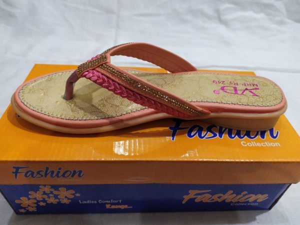 Women Ladies Golden Flat Sandal - Image 5